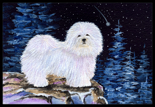 Starry Night Coton de Tulear Doormat - 24 x 36 in.
