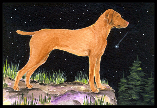 Starry Night Vizsla Doormat - 24 x 36 in.