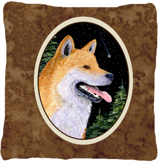 Shiba Inu Decorative Fabric Pillow - 14 x 14 in.