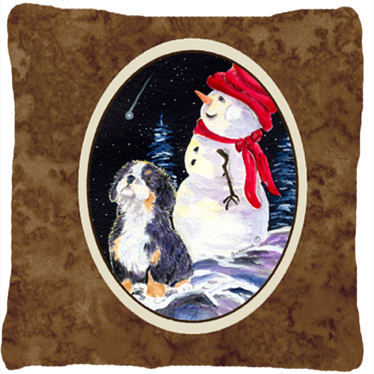 Bernese Mountain Dog Decorative Fabric Pillow - 14 x 14 in.