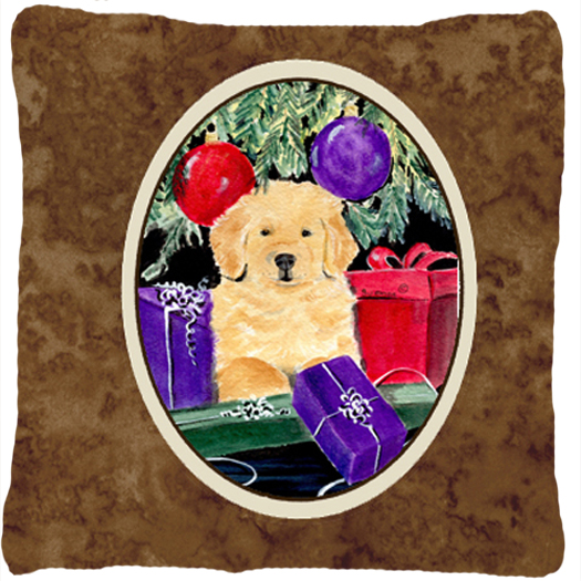 Golden Retriever Decorative Fabric Pillow - 14 x 14 in.