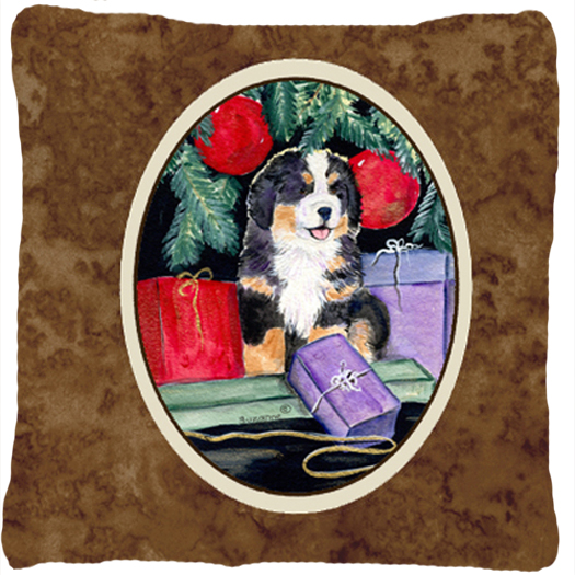 Bernese Mountain Dog Decorative Fabric Pillow - 14 x 14 in.