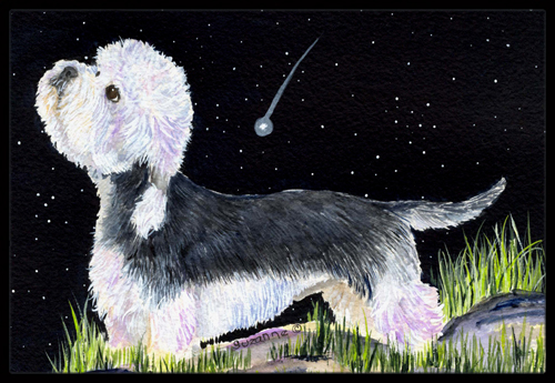 Starry Night Dandie Dinmont Terrier Doormat - 24 x 36 in.
