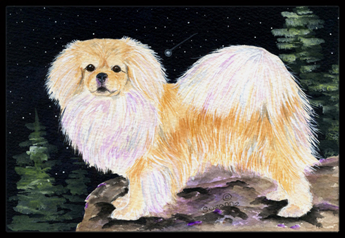 Starry Night Tibetan Spaniel Doormat - 24 x 36 in.