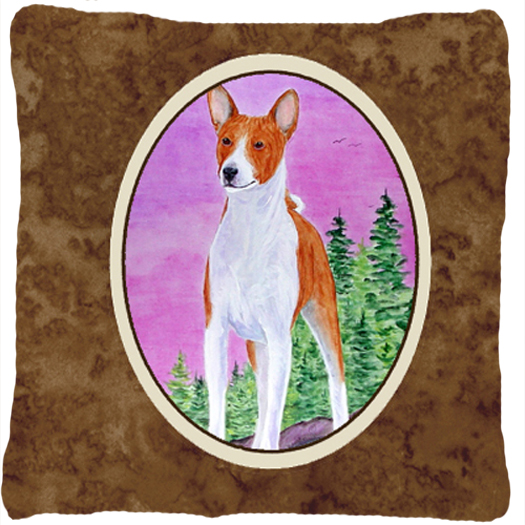 Basenji Decorative Fabric Pillow - 14 x 14 in.