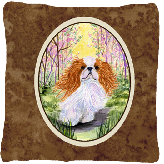 English Toy Spaniel Decorative Fabric Pillow - 14 x 14 in.