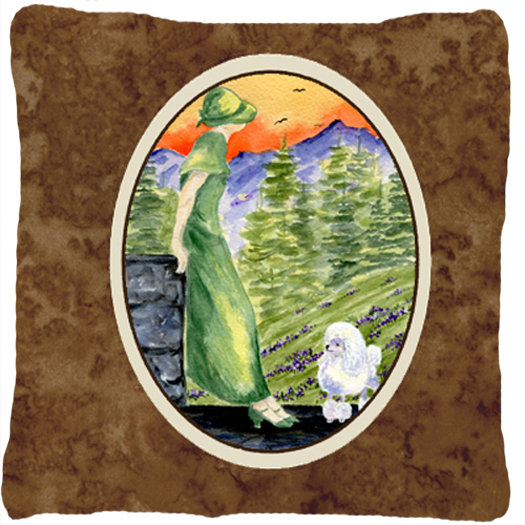 Poodle Decorative Fabric Pillow - 14 x 14 in.