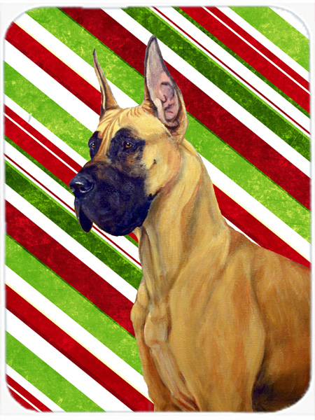 Great Dane Candy Cane Holiday Christmas Glass Cutting Board - Large