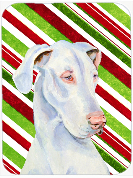 Great Dane Candy Cane Holiday Christmas Glass Cutting Board - Large