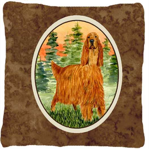 Irish Setter Decorative Fabric Pillow - 14 x 14 in.
