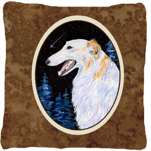 Borzoi Decorative Fabric Pillow - 14 x 14 in.