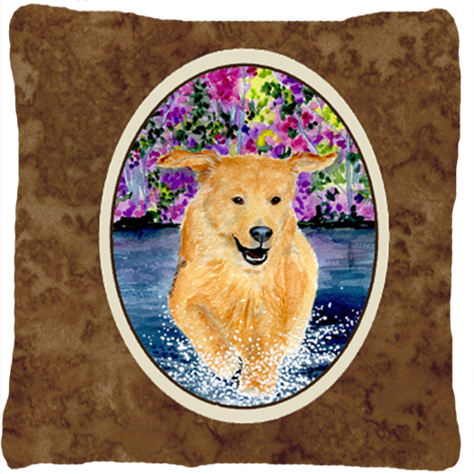 Golden Retriever Decorative Fabric Pillow - 14 x 14 in.