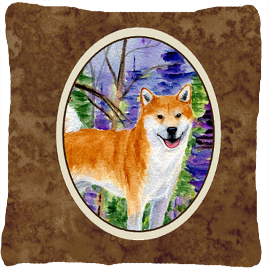 Shiba Inu Decorative Fabric Pillow - 14 x 14 in.