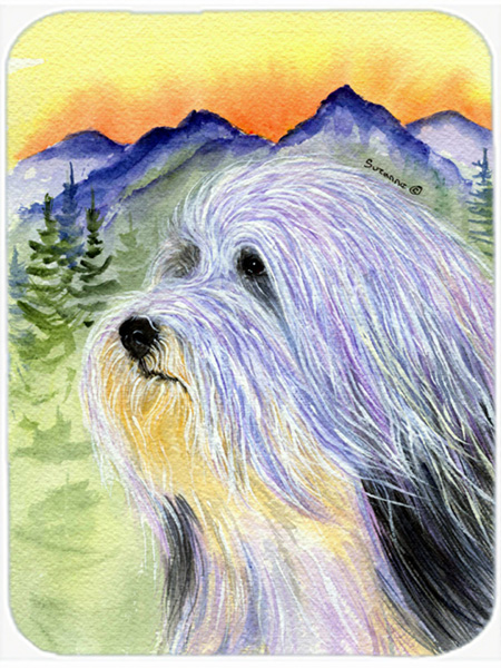 Bearded Collie Glass Cutting Board - Large