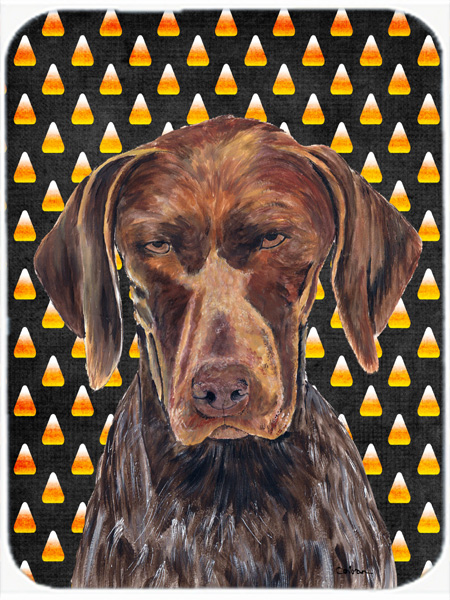 German Shorthaired Pointer Candy Corn Halloween Glass Cutting Board - Large