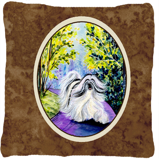 Tibetan Terrier Decorative Fabric Pillow - 14 x 14 in.