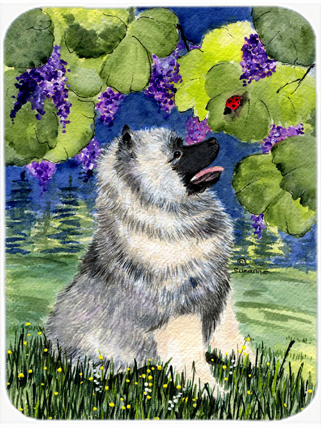 Keeshond Glass Cutting Board - Large