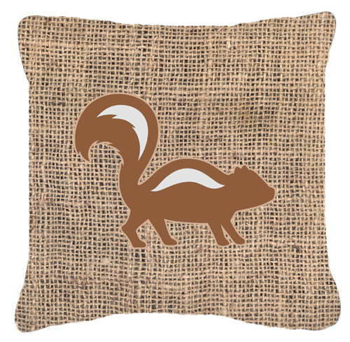 Skunk Burlap & Brown Decorative Fabric Pillow