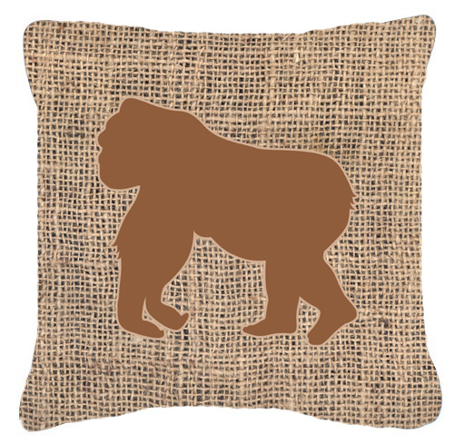 Gorilla Burlap & Brown Decorative Fabric Pillow