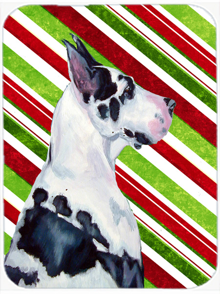 Great Dane Candy Cane Holiday Christmas Glass Cutting Board - Large