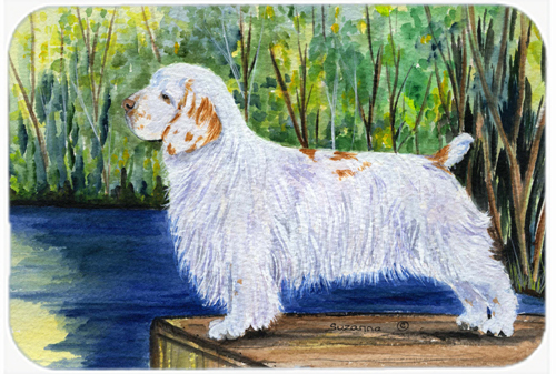 Clumber Spaniel Glass Cutting Board - Large
