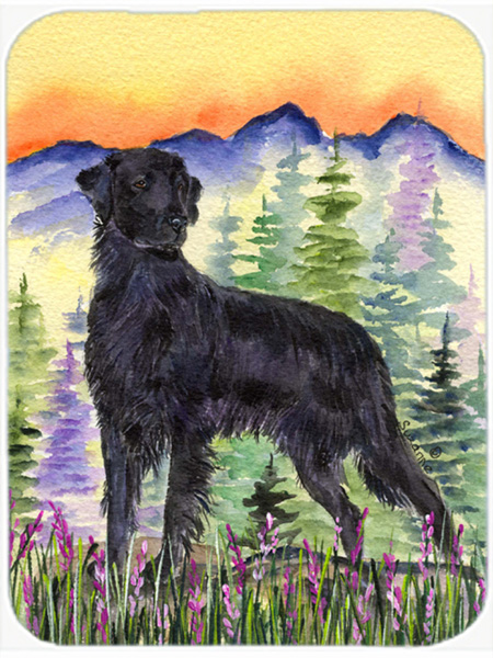 Flat Coated Retriever Glass Cutting Board - Large