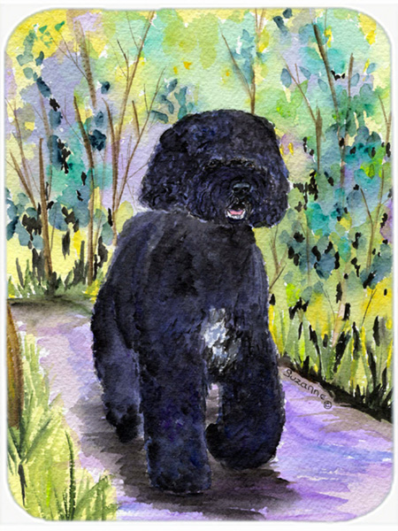 Portuguese Water Dog Glass Cutting Board - Large