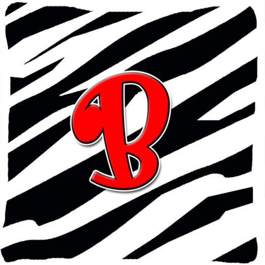Picture of Carolines Treasures CJ1024-BPW1414 Monogram Initial B Zebra Red Decorative Fabric Pillow