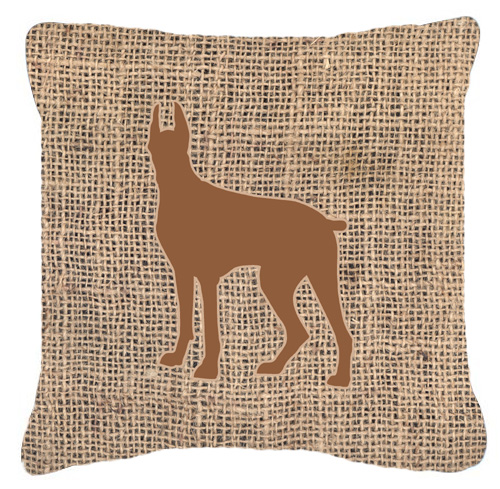 Great Dane Burlap & Brown Decorative Fabric Pillow