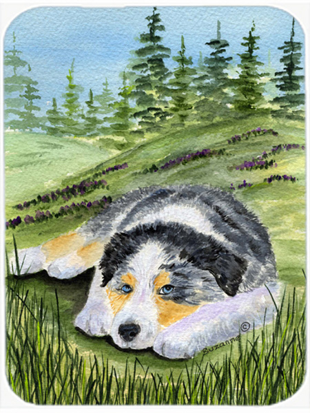 Australian Shepherd Glass Cutting Board - Large