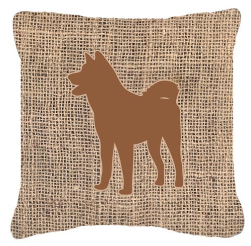 Akita Burlap & Brown Decorative Fabric Pillow