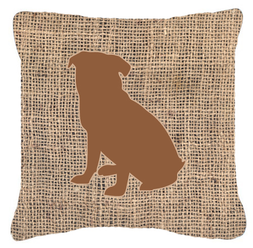 Pug Burlap & Brown Decorative Fabric Pillow