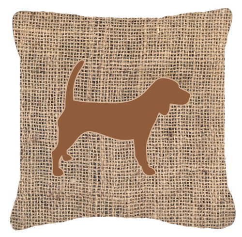 BB1087-BL-BN-PW1414 Beagle Burlap & Brown Decorative Fabric Pillow