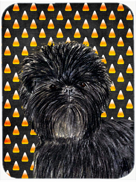 Affenpinscher Candy Corn Halloween Portrait Glass Cutting Board - Large