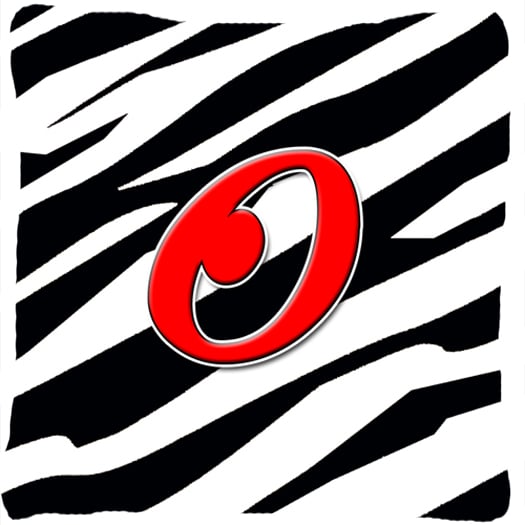 Picture of Carolines Treasures CJ1024-OPW1414 Monogram Initial O Zebra Red Decorative Fabric Pillow