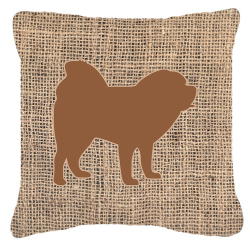 BB1106-BL-BN-PW1414 Chow Chow Burlap & Brown Decorative Fabric Pillow