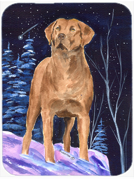 Starry Night Chesapeake Bay Retriever Glass Cutting Board - Large