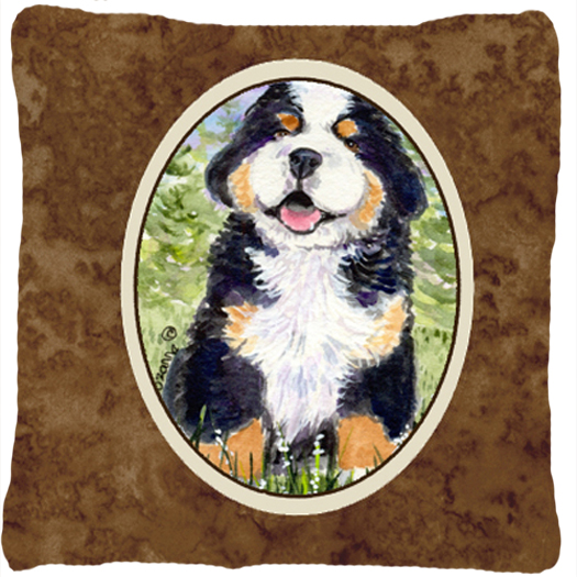 14 x 14 in. Bernese Mountain Dog Decorative Fabric Pillow