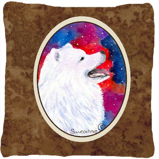Samoyed Decorative Fabric Pillow - 14 x 14 in.