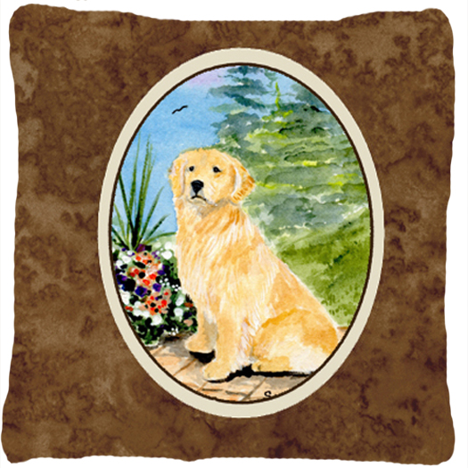Golden Retriever Decorative Fabric Pillow 14 x 14 in.