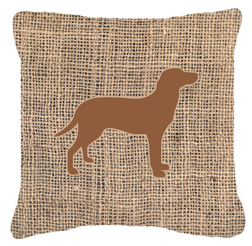 Labrador Burlap and Brown Decorative Fabric Pillow