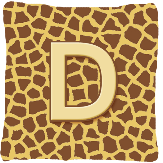 Monogram Initial D Giraffe Decorative Fabric Pillow