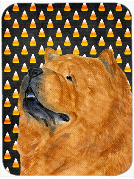 Chow Chow Candy Corn Halloween Portrait Glass Cutting Board - Large
