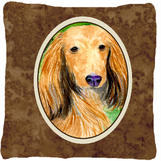 Dachshund Decorative Fabric Pillow 14 x 14 in.