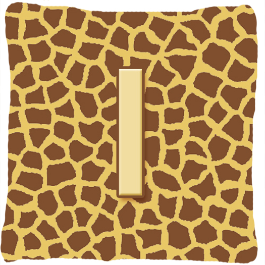 Monogram Initial I Giraffe Decorative Fabric Pillow