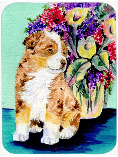Australian Shepherd Glass Cutting Board - Large