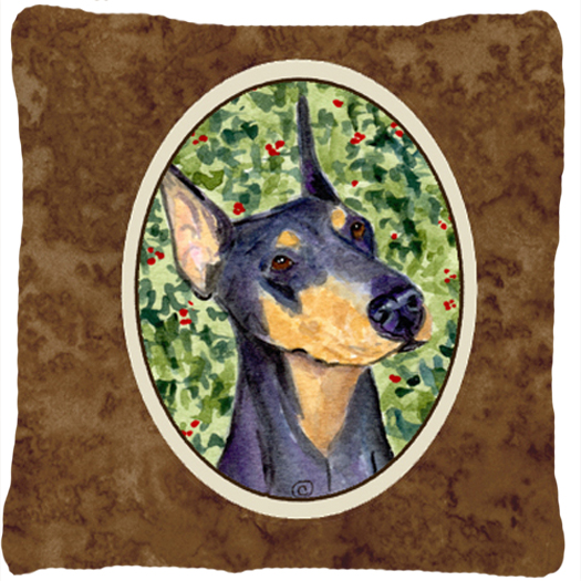 14 x 14 in. Doberman Decorative Fabric Pillow