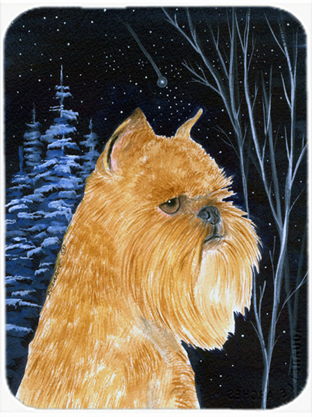 Starry Night Brussels Griffon Glass Cutting Board - Large
