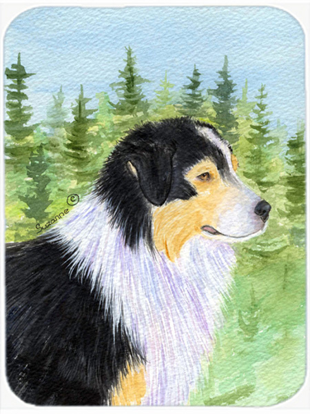 Australian Shepherd Glass Cutting Board - Large