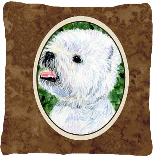 Westie Decorative Fabric Pillow - 14 x 14 in.